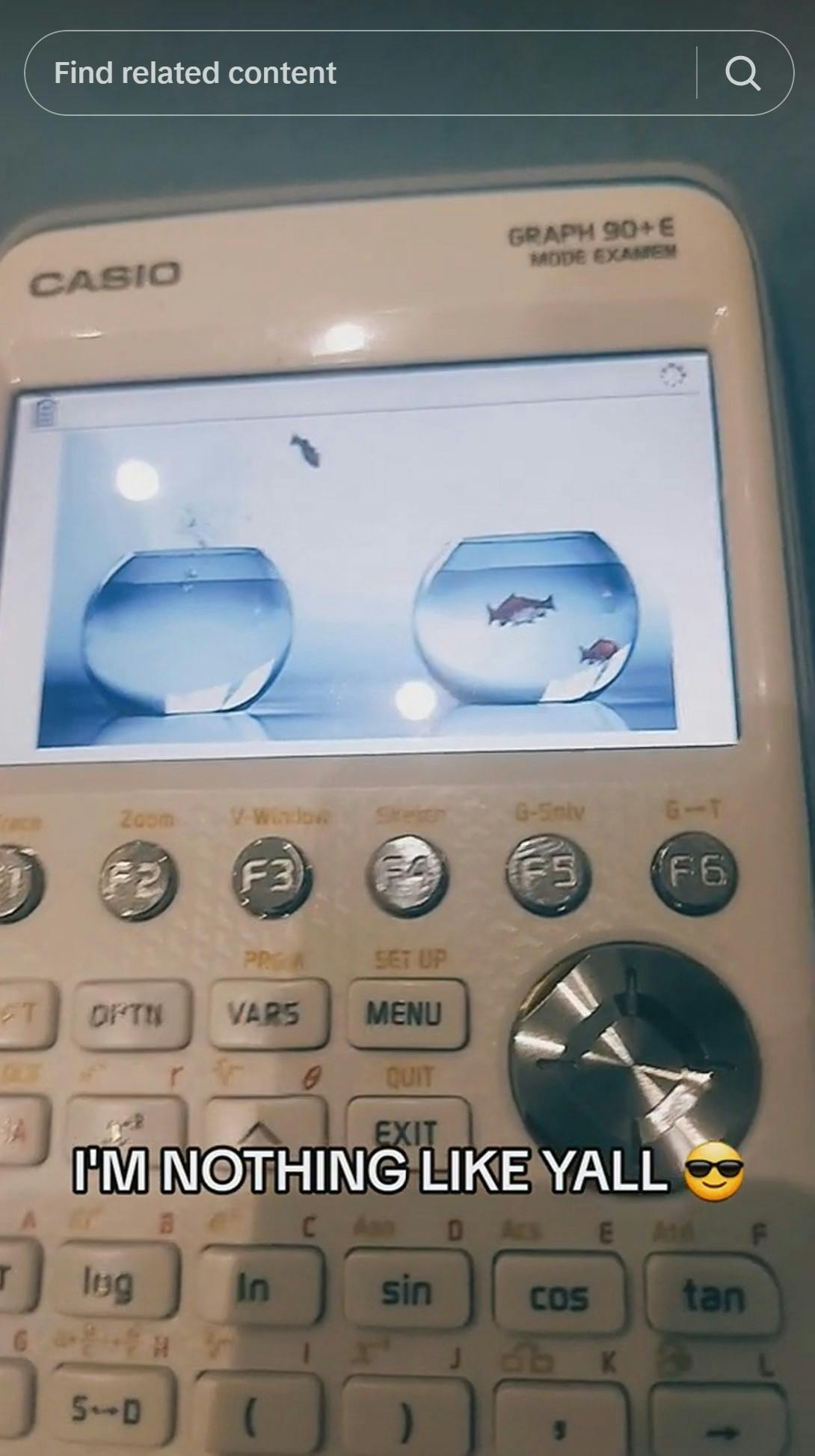 fancy graphing calculator with i'm nothing like y'all meme