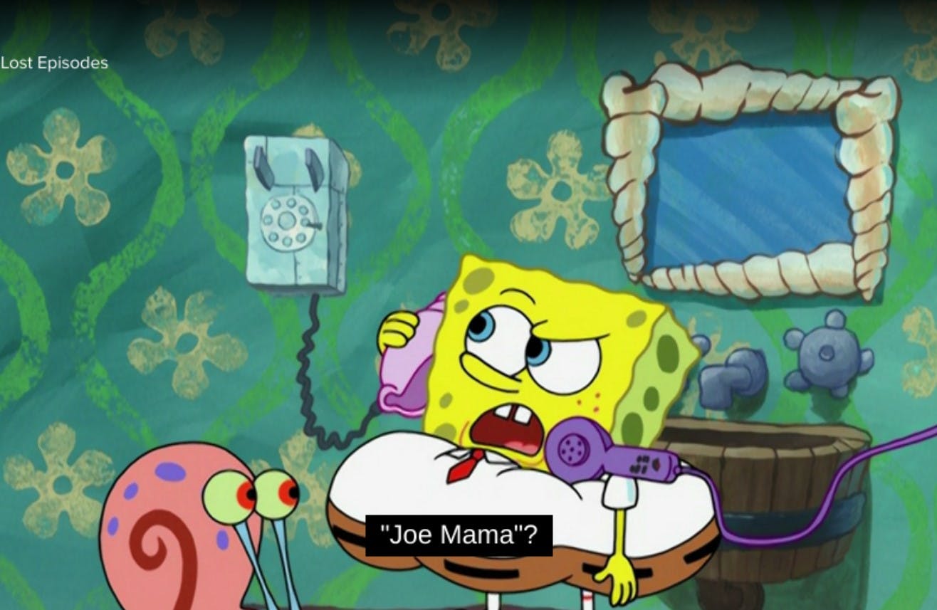 spongebob joe mama joke