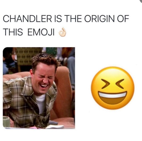 chandler bing smiling eye emoji