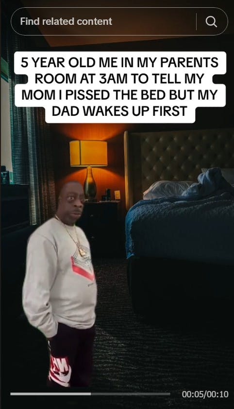 mom i pissed the bed but dad wakes up first