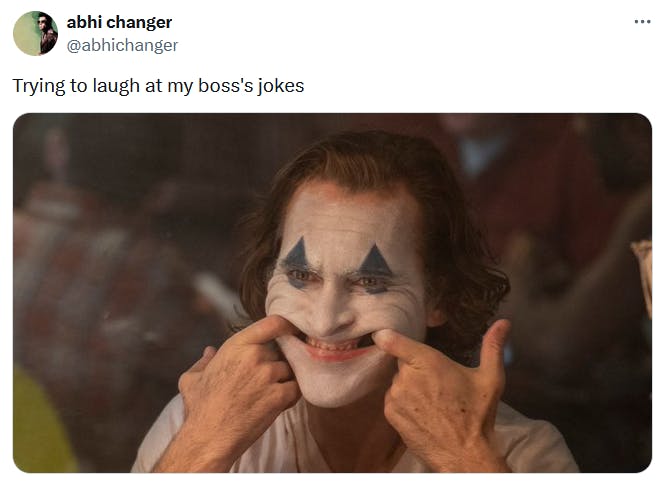 National Boss Day meme with a screenshot from Joker.