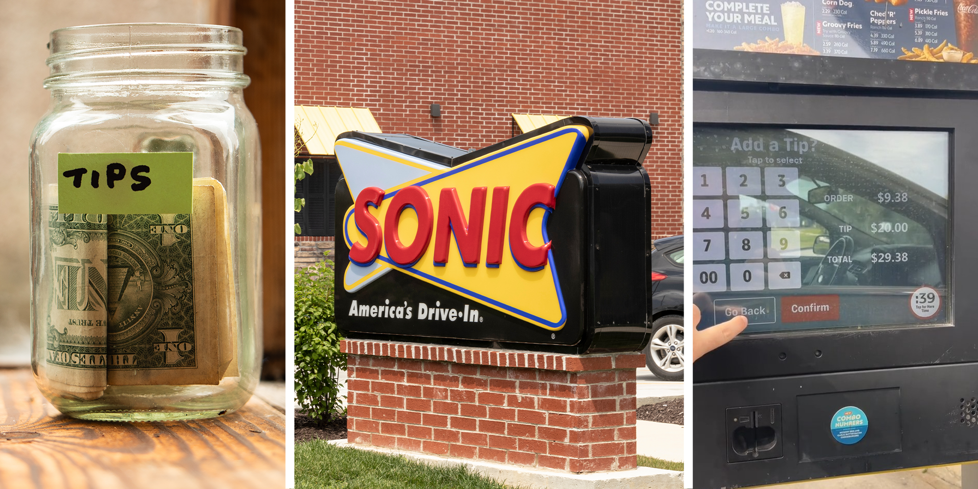 Sonic drive-in machine tips itself $20 on customer's $9.38 order