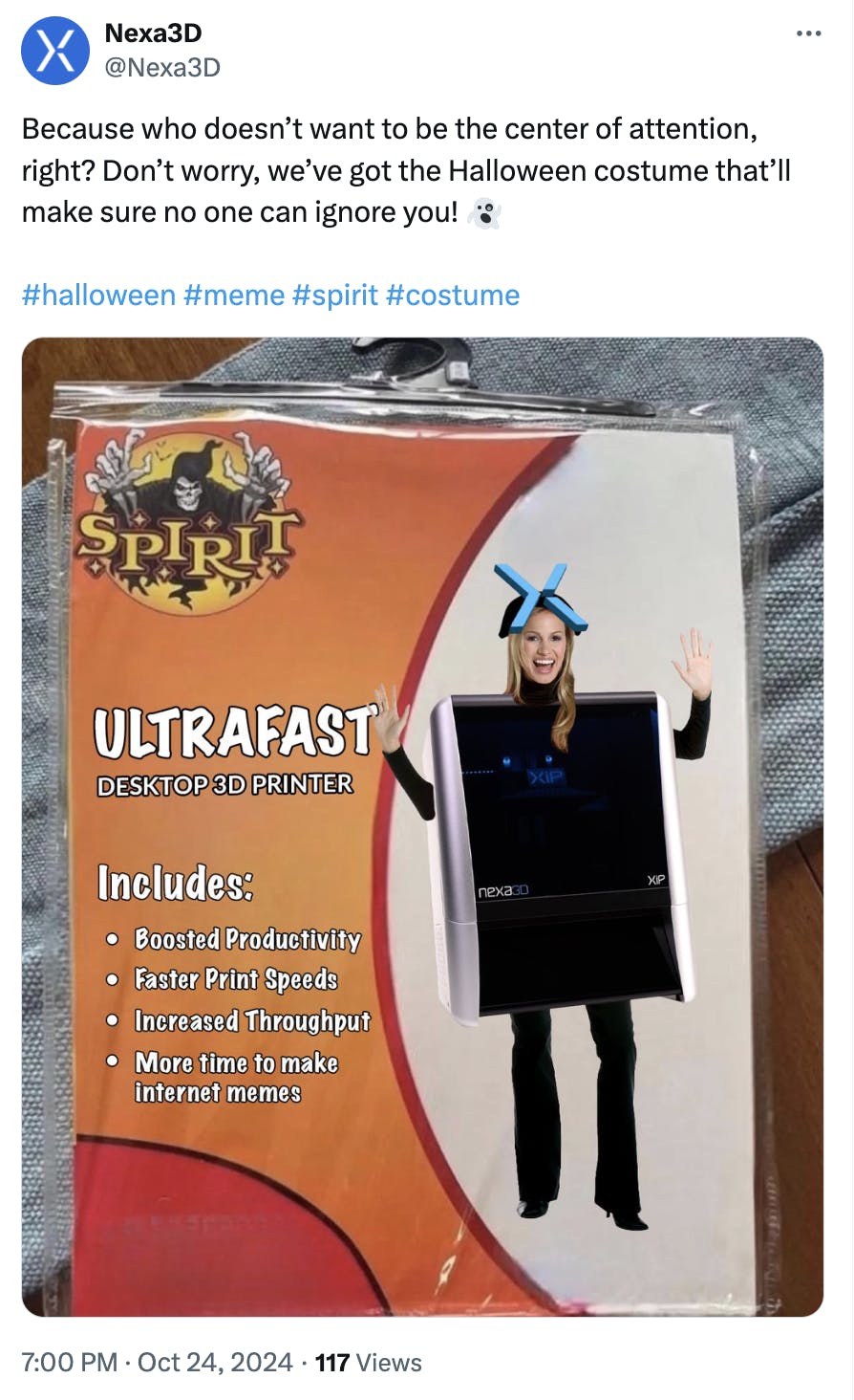 Spirit Halloween costume meme of high speed internet.