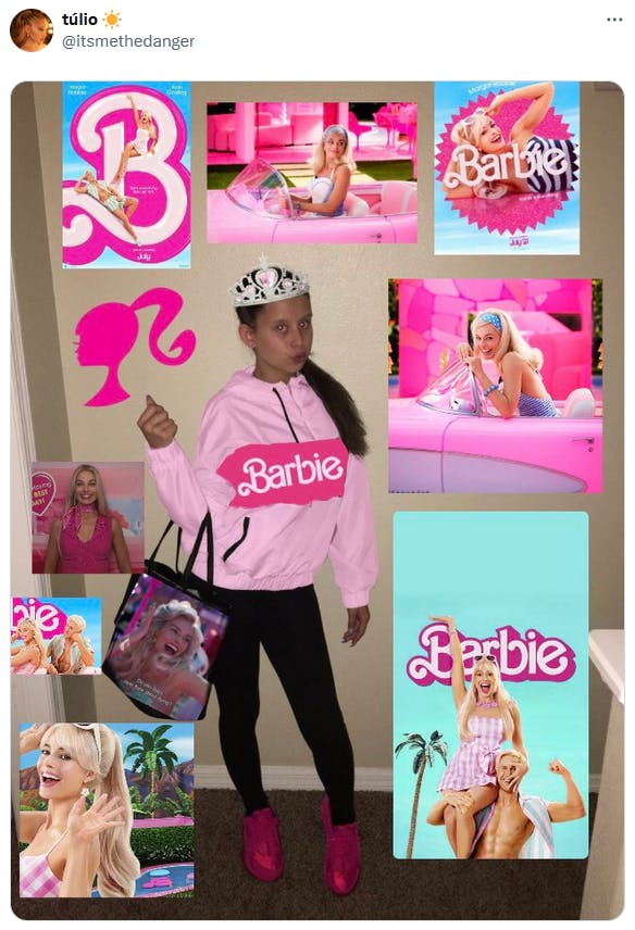 Stan Twitter Meme Girl in Barbie movie merchandise.