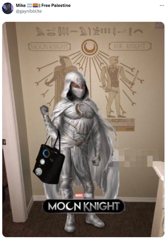 Stan Twitter Meme Girl in Moon Knight gear and costume.