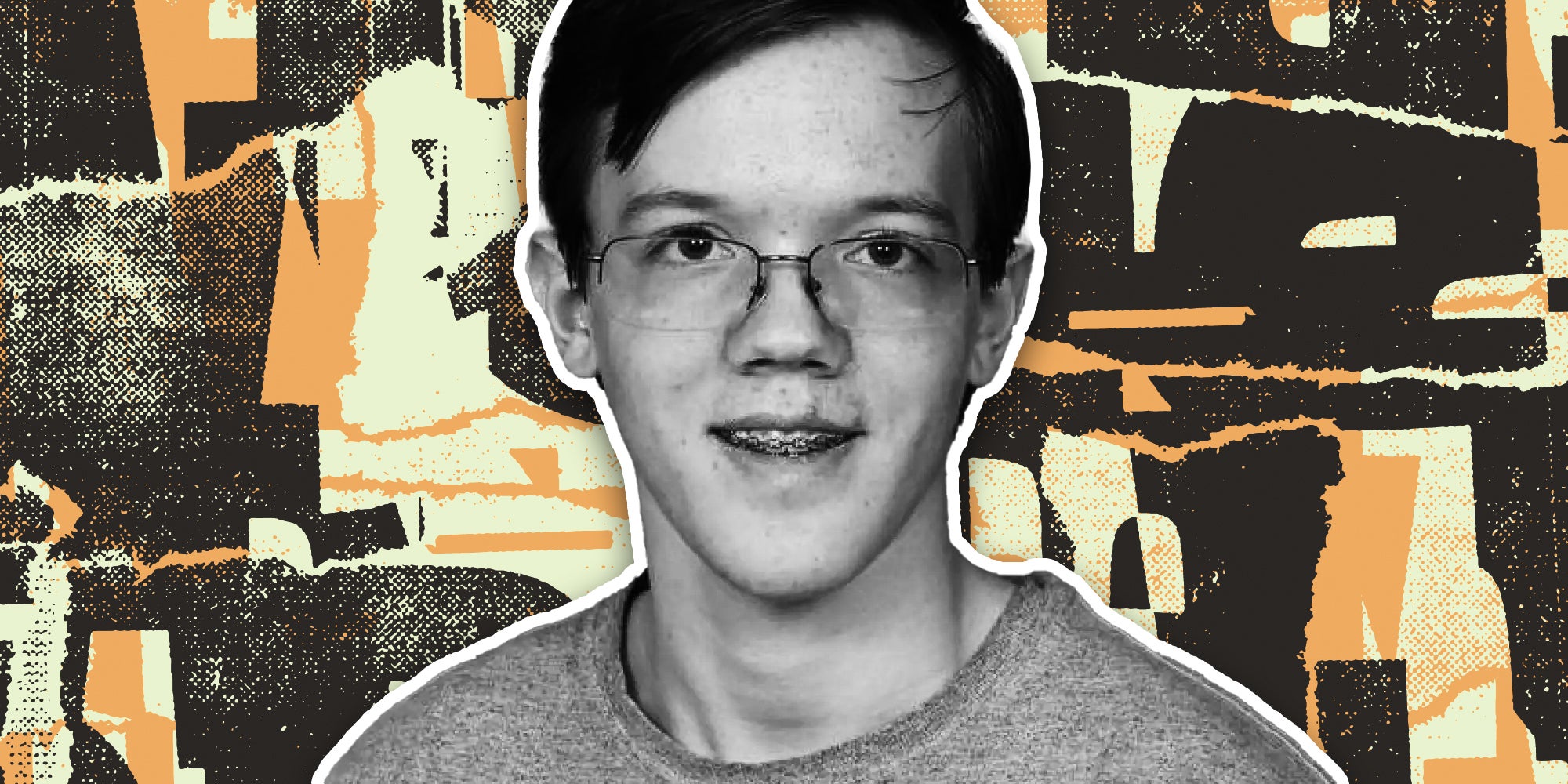 Thomas Crooks over abstract background