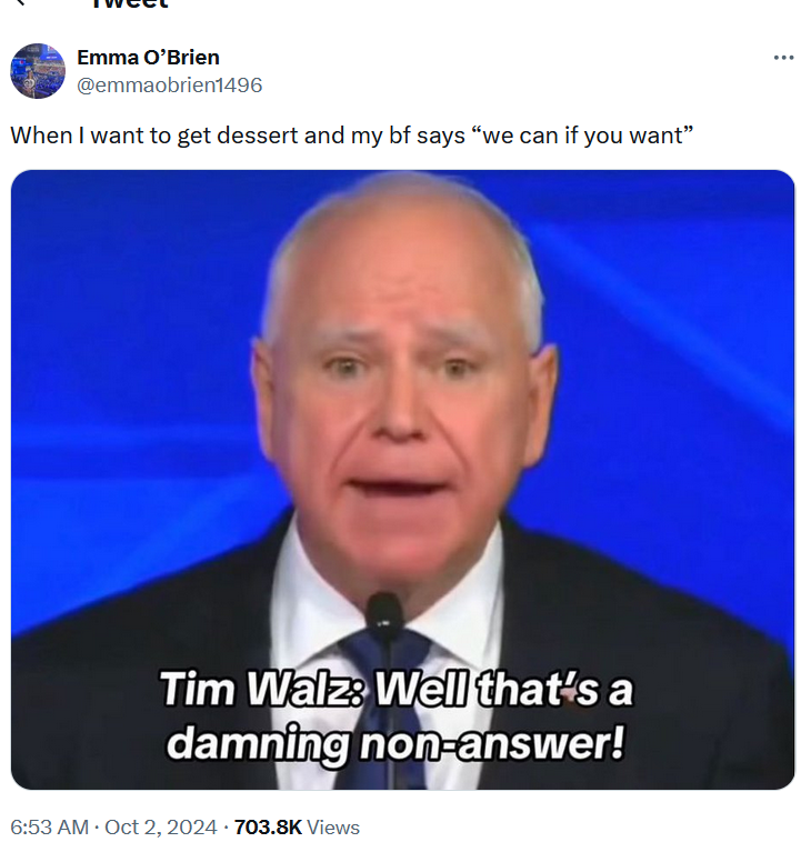 Worried Tim Walz Memes Spread After VP Debate