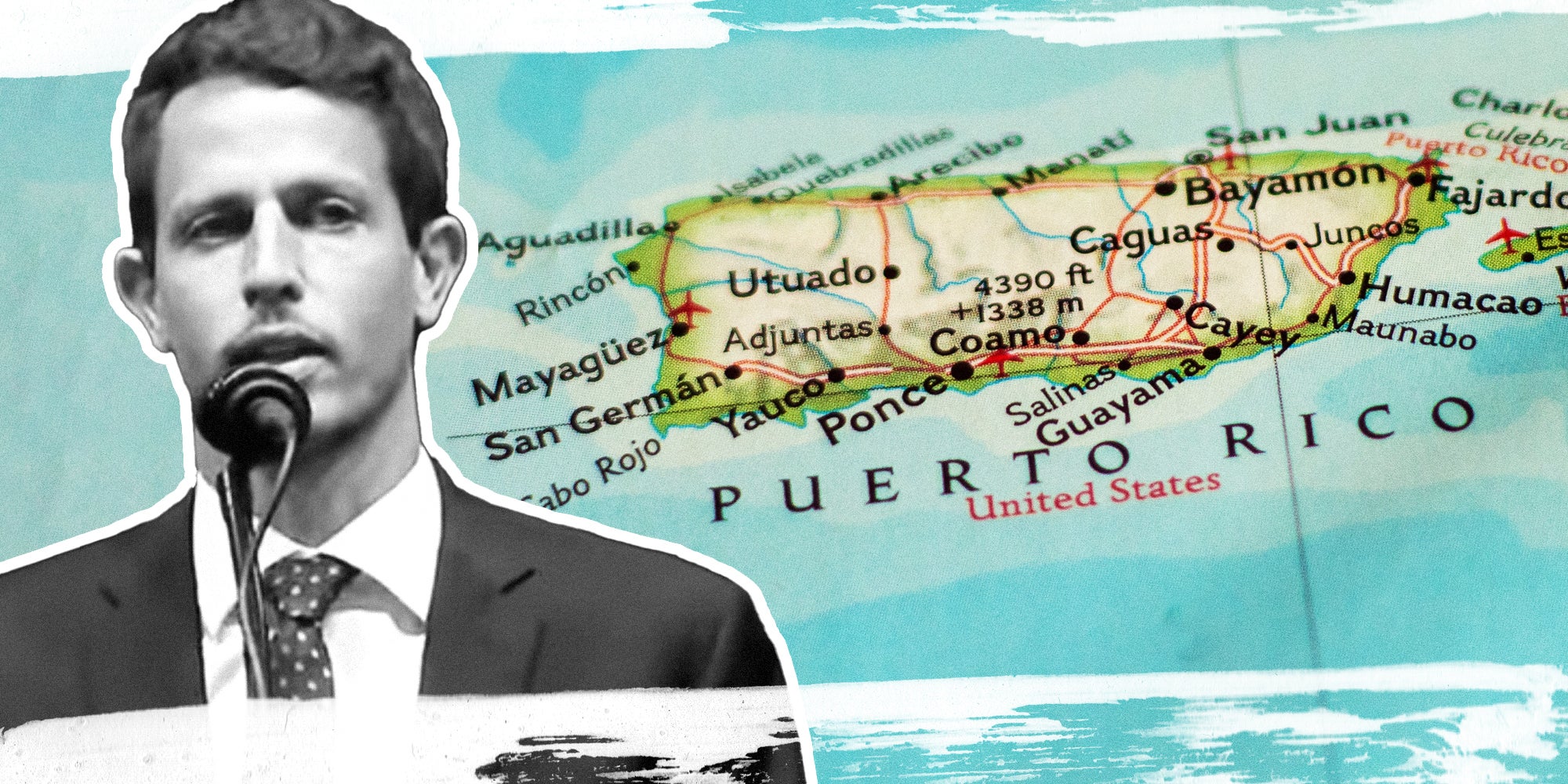 Tony Hinchcliffe over map of Puerto Rico