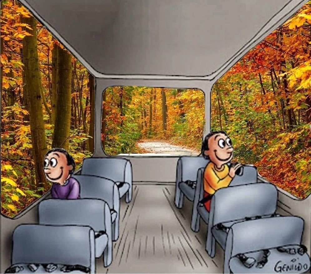 two guys on a bus autumn meme