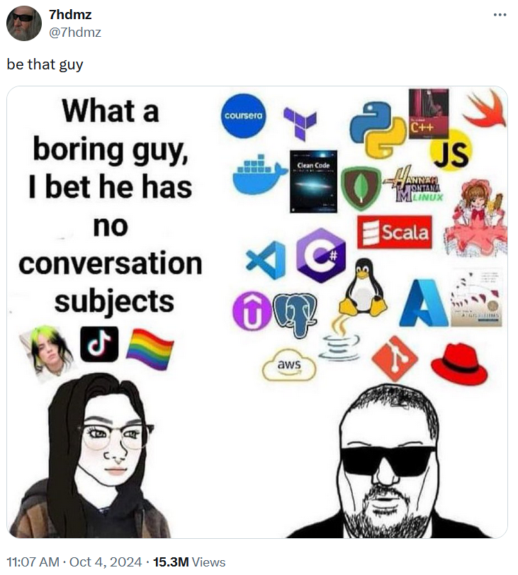 What a boring guy meme original tweet.