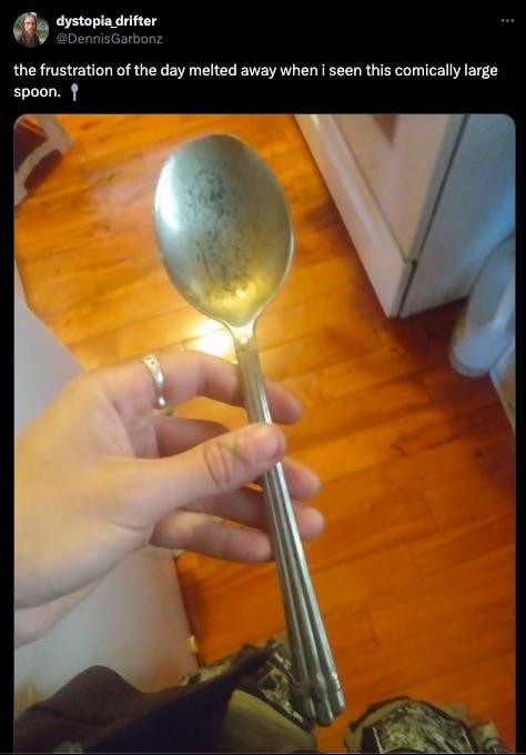 Comically Large Spoon someone found in their house