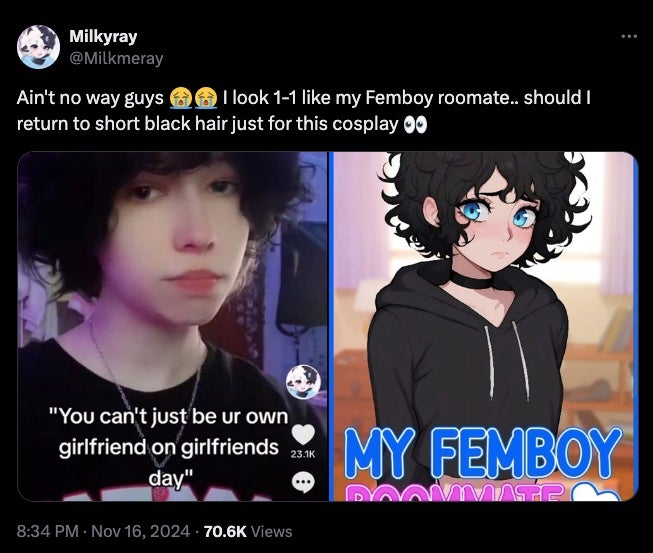 Femboy cosplayer on X