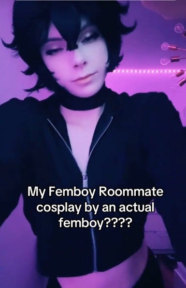 Cosplayer as femboy roommate