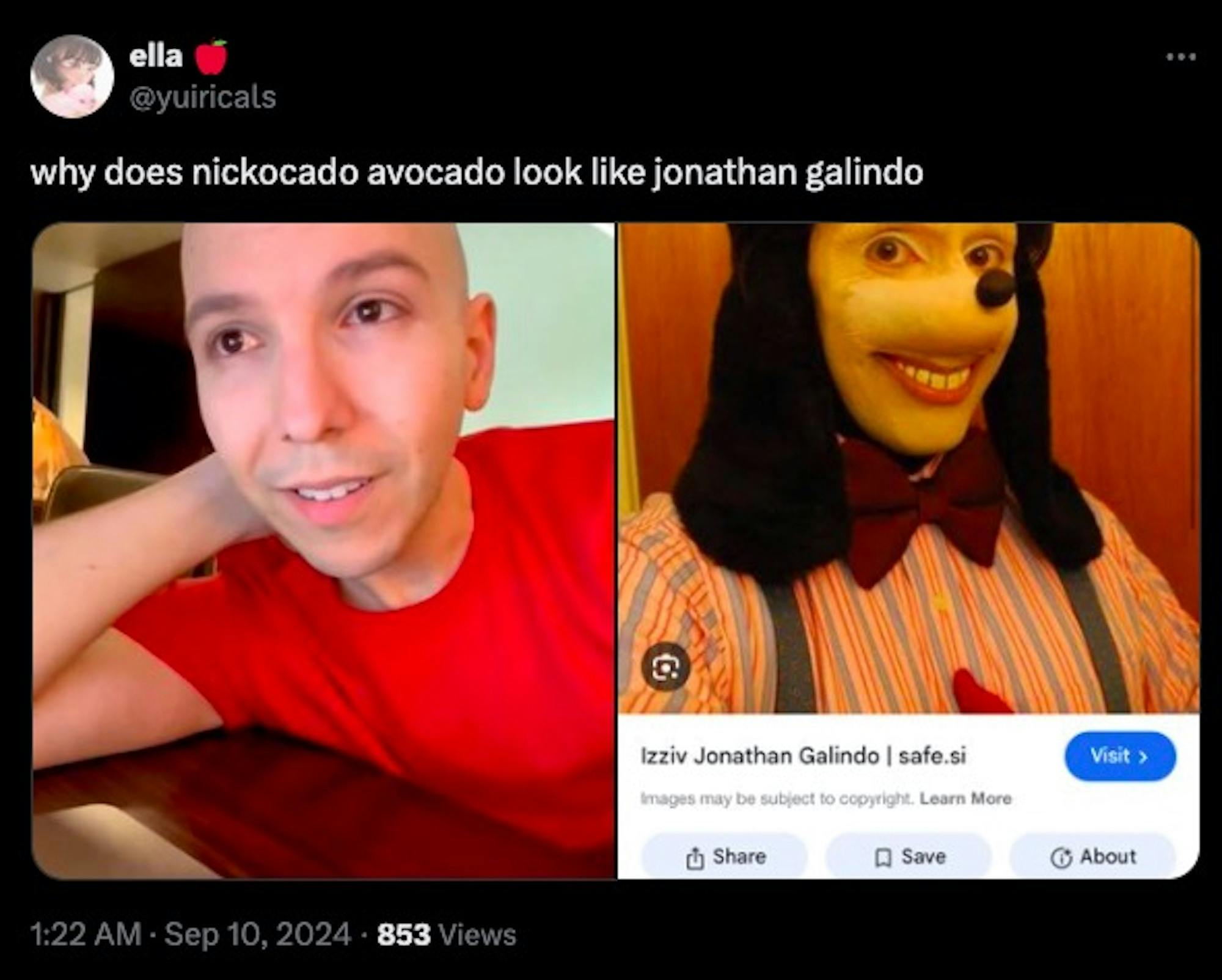 Nickocado Avocado being compared to Jonathan Galindo