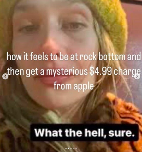 Jemima Kirke meme about being charged by Apple