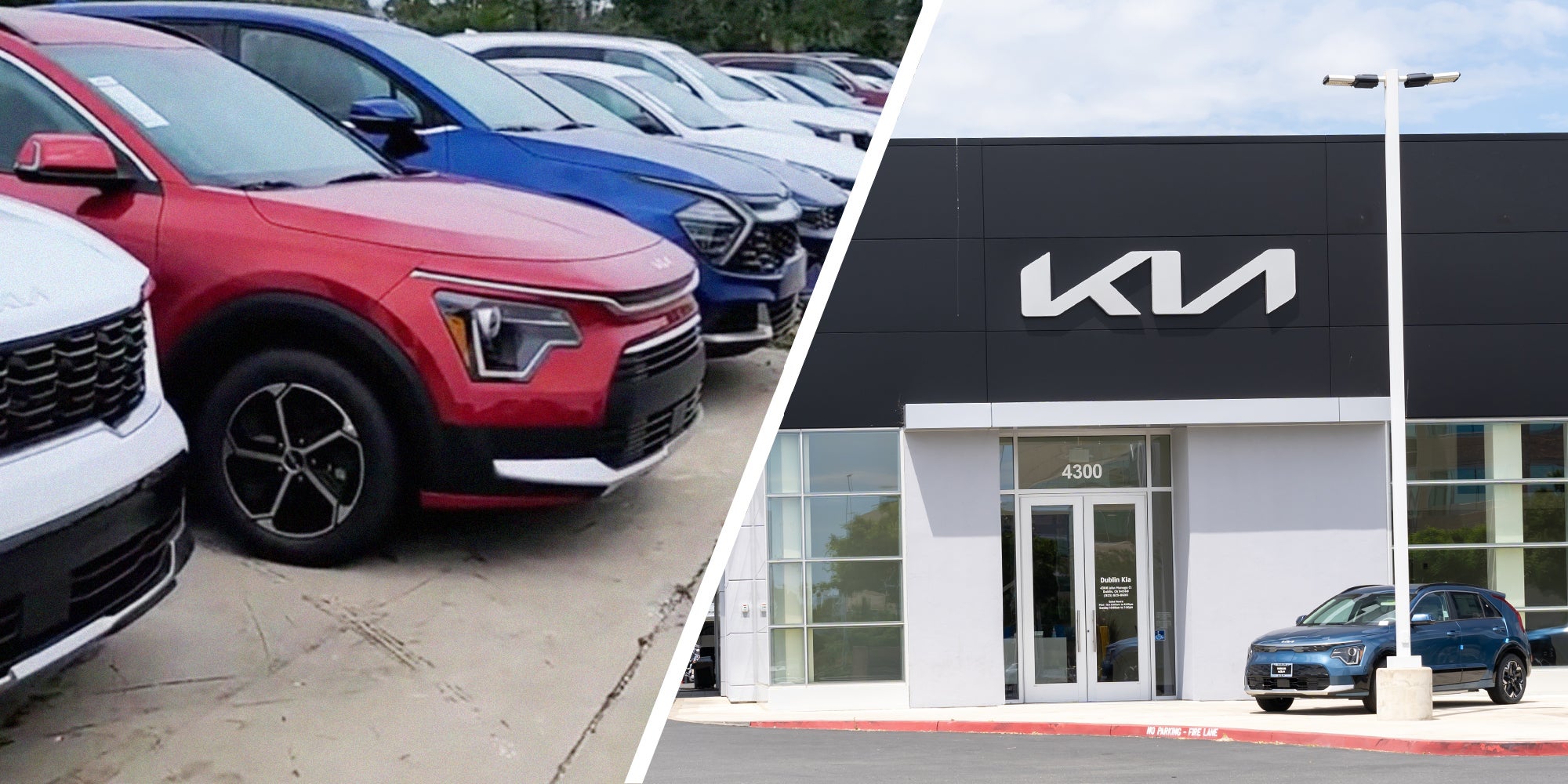 Kia Car Lot(l) Kia Dealer(r)