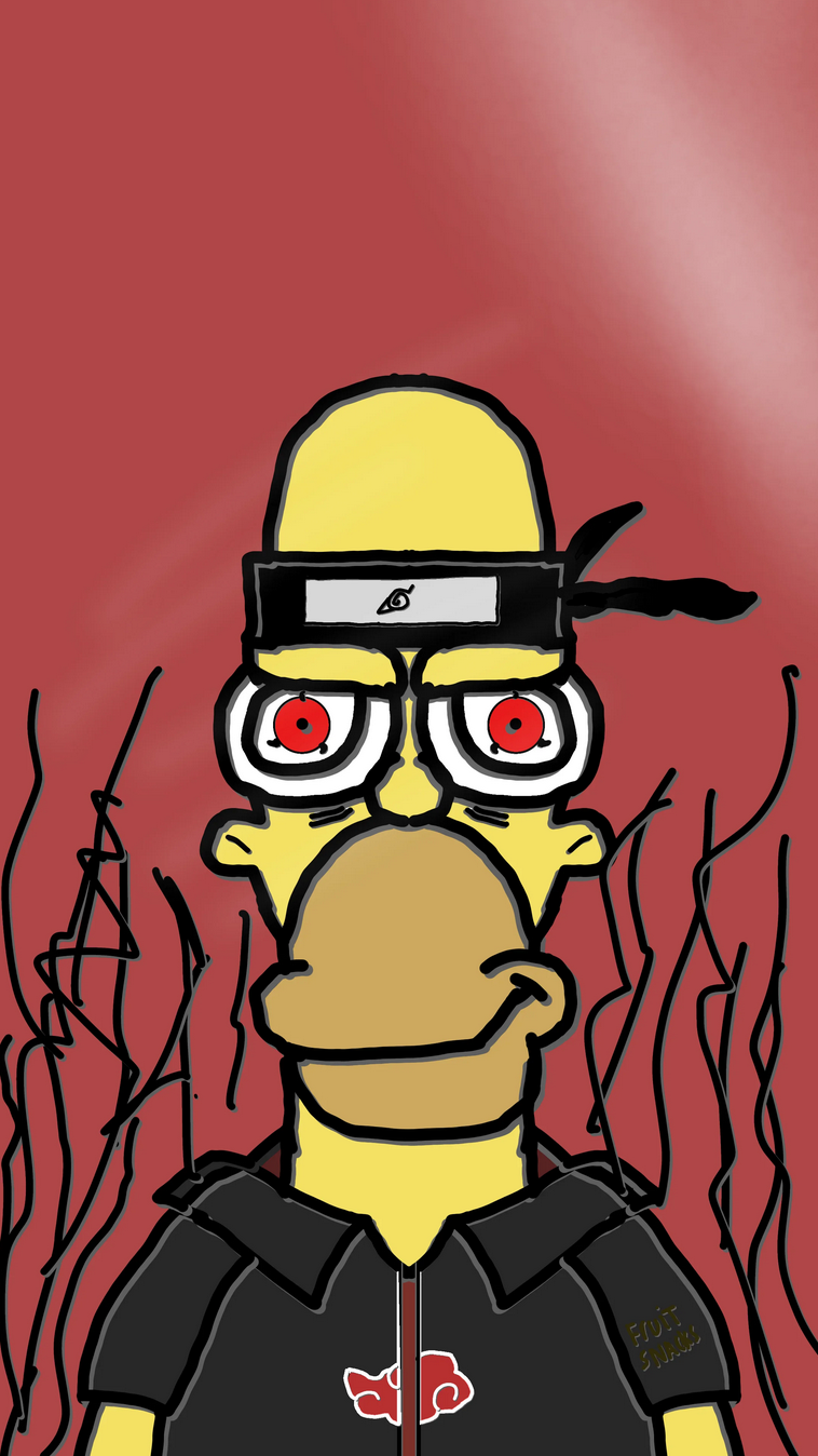 A poorly drawn Homer Sharingan from reddit