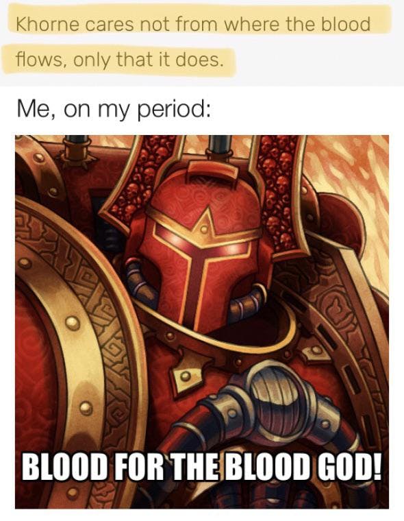 period blood for the blood god