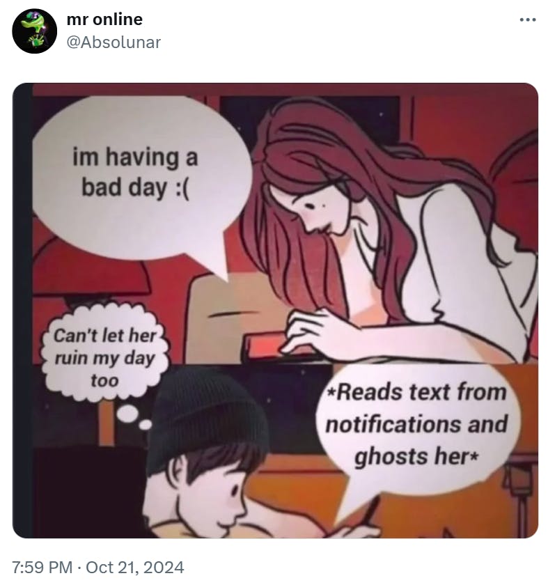 Boy and girl texting meme.