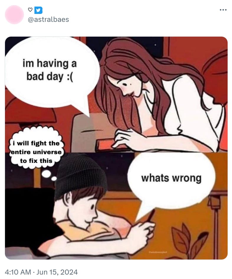 Boy and girl texting meme.