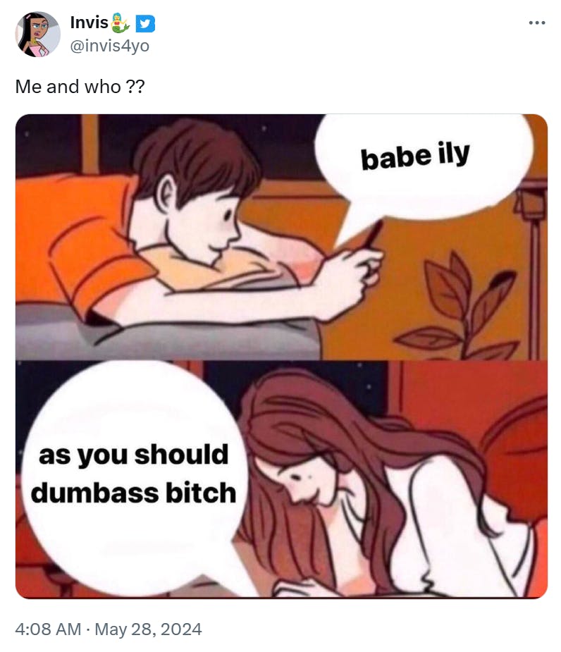 Boy and girl texting meme.