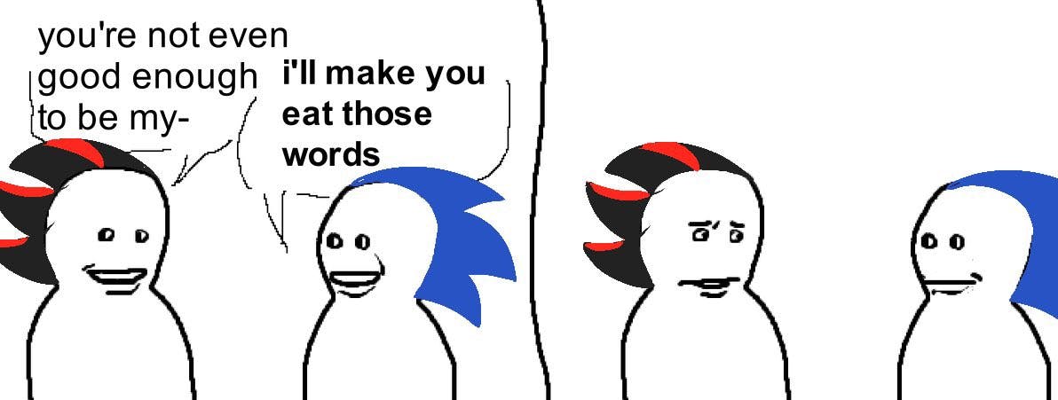 Bro Visited His Friend meme about Sonic and Shadow the hedgehogs.