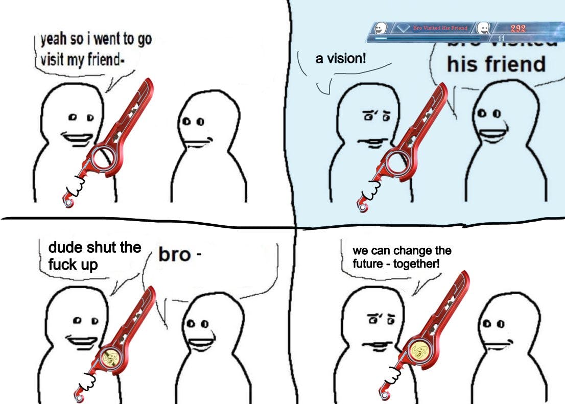 Bro Visited His Friend meme about Xenoblade.