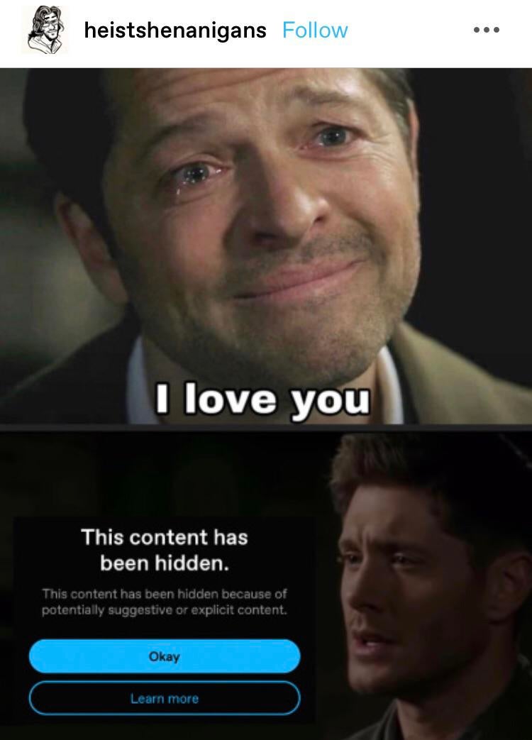 i love you tumblr content hidden destiel meme