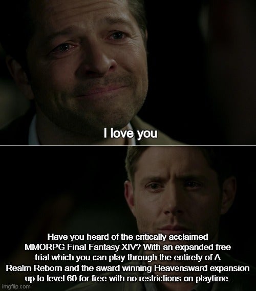 final fantasy i love you destiel meme