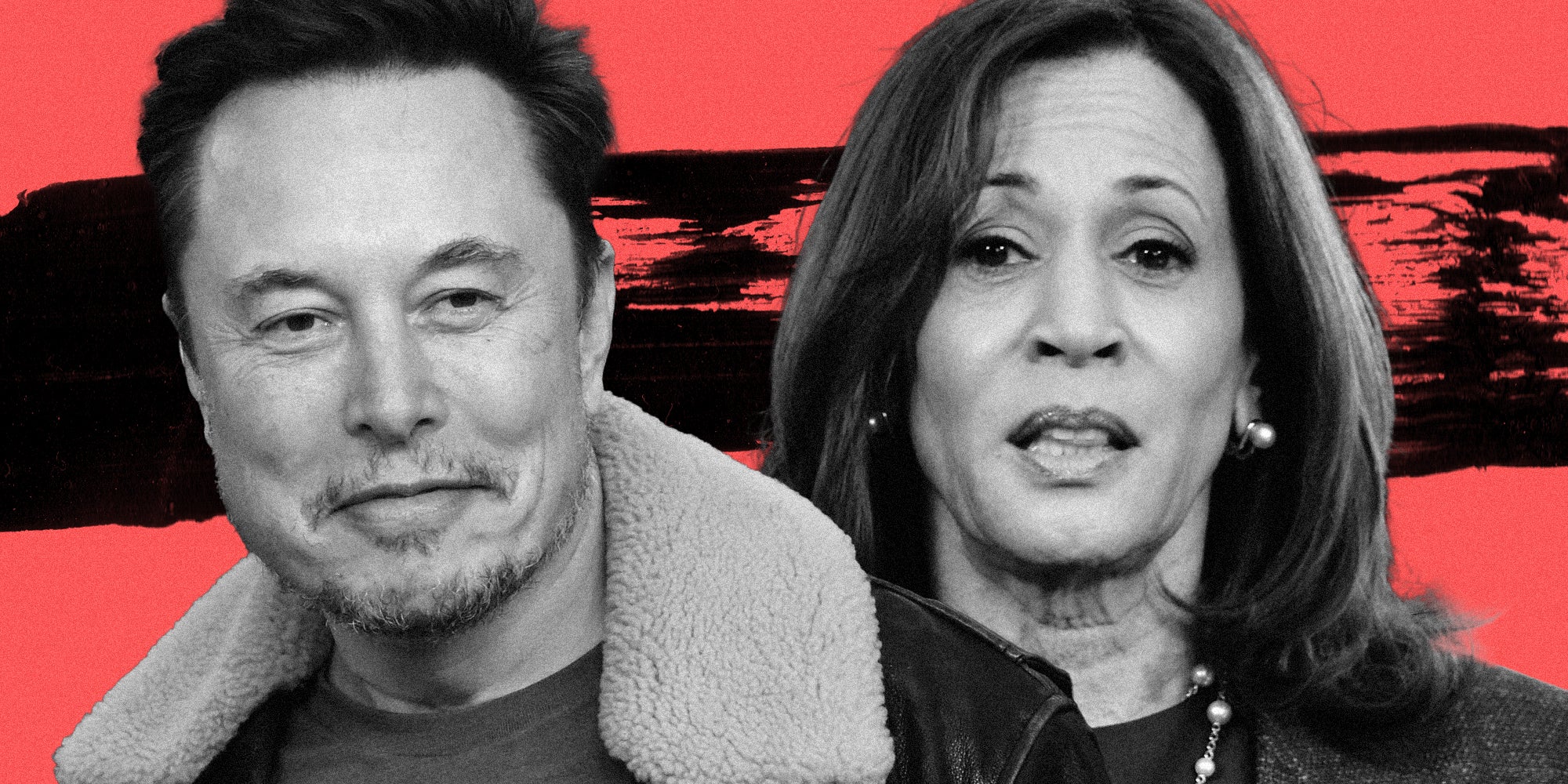 Elon Musk and Kamala Harris