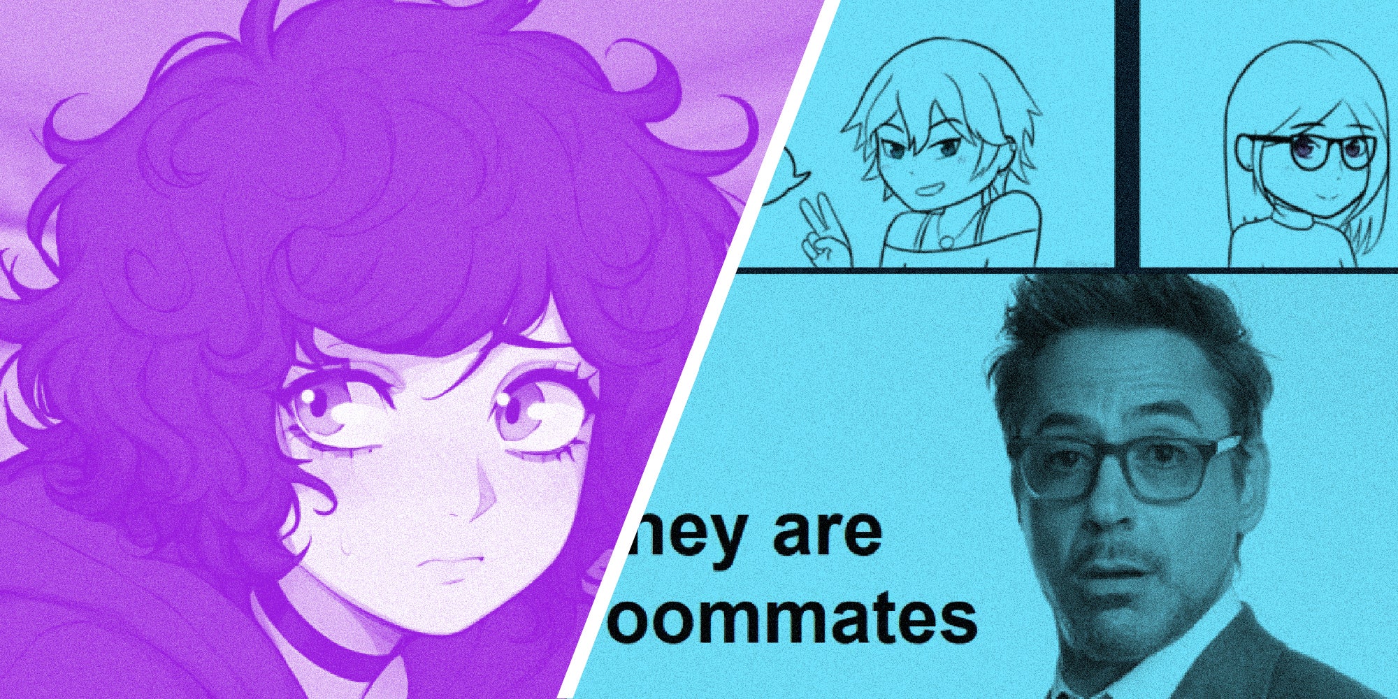 2 panel image: on the left is a screenshot from the video game, on the right is a meme about the game