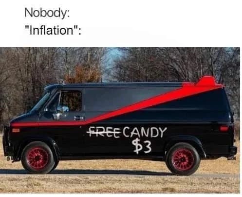 Inflation joke about the free candy van