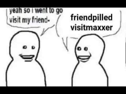 Friendpilled visitmaxxer meme original version first panel.