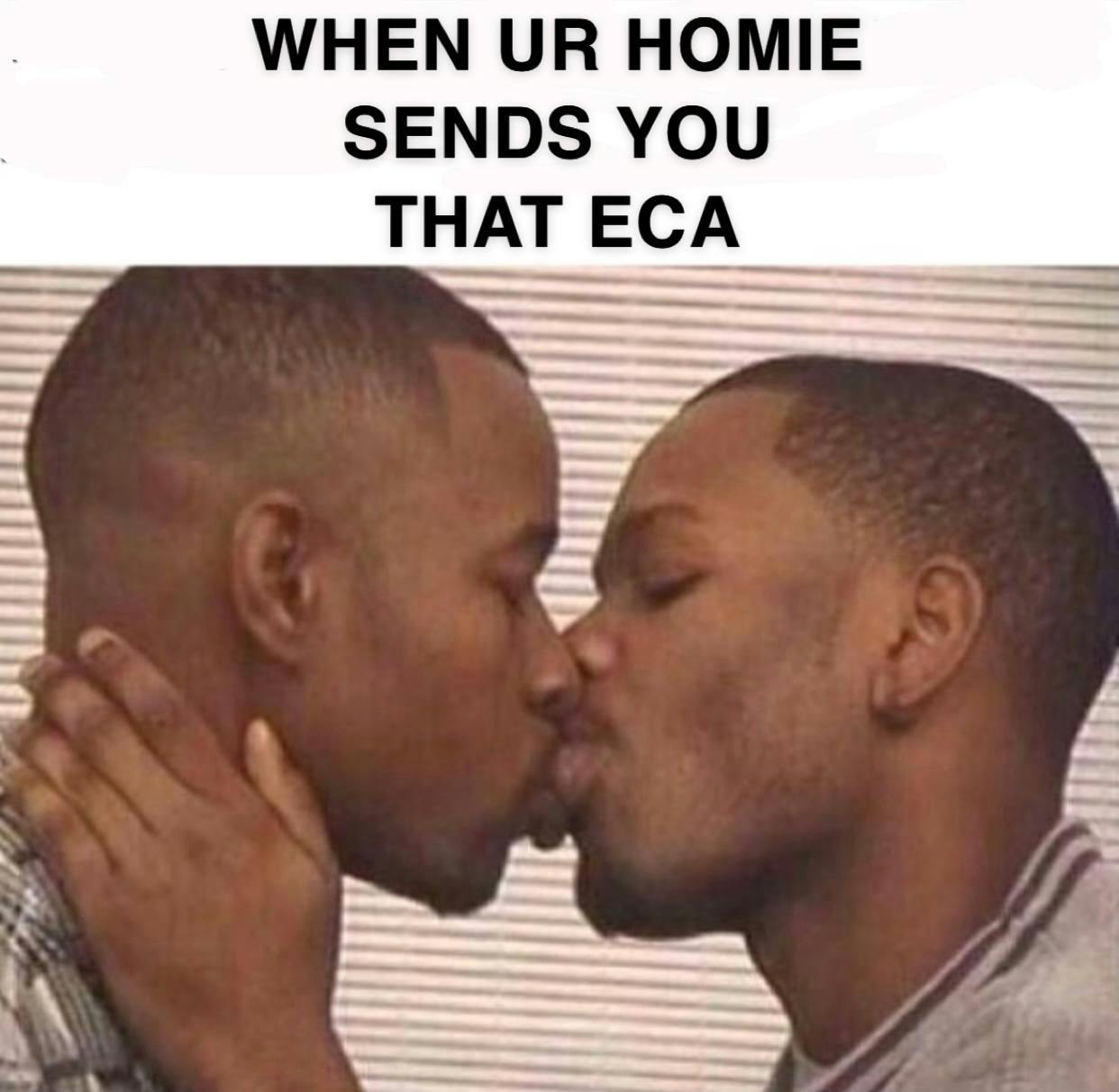 Gay Guys Kissing meme about ECA.