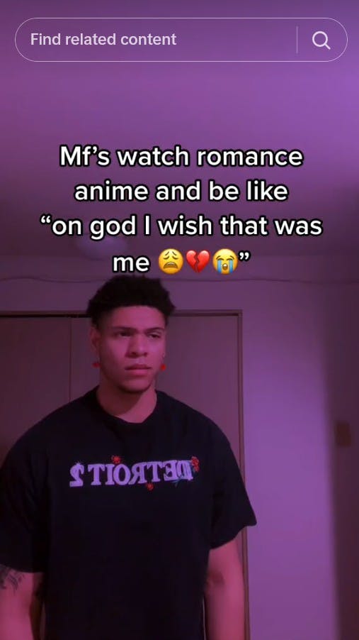 mfs watch romance anime and be like 'on god i wish that was me'