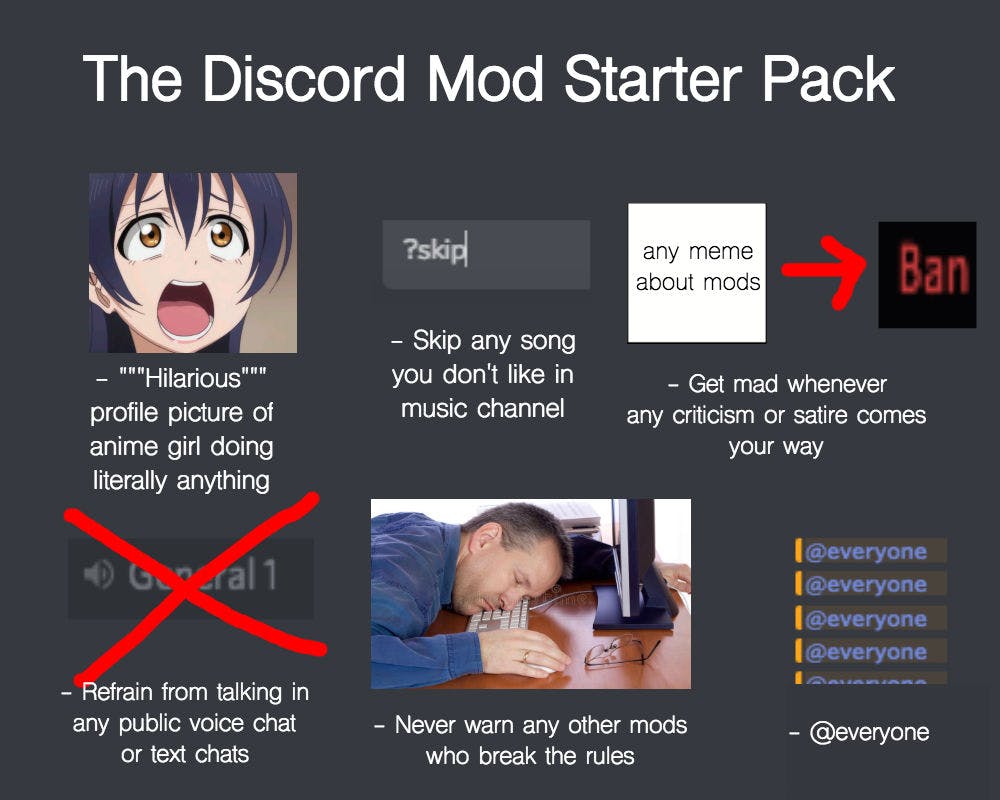 discord mod starter pack meme