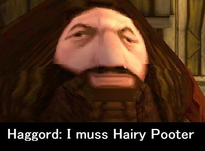 i muss hairy pooter ps1 hagrid meme