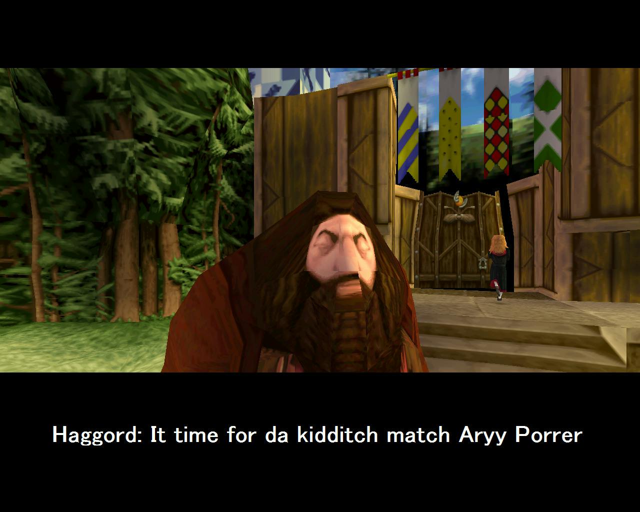 'its time for da kidditch match arryy porrer' ps1 hagrid meme