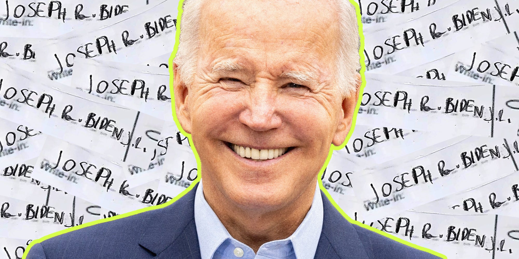 Joe Biden over write in ballots of his name