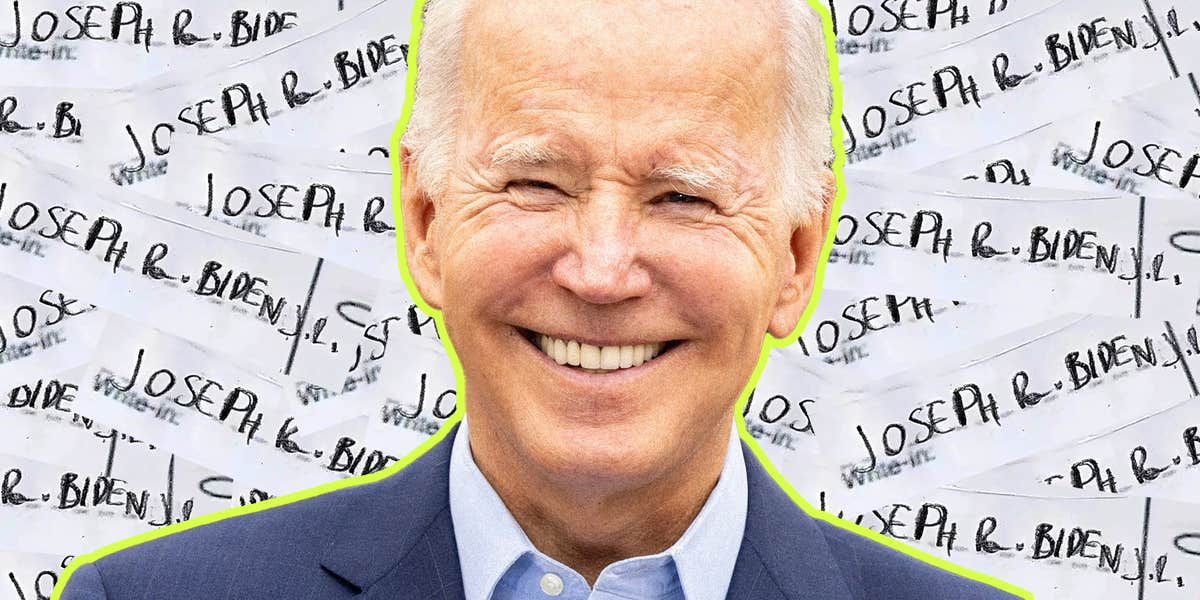 ‘He stepped down, we step up’: Irony-poisoned write-in voters try to will Joe Biden back into office