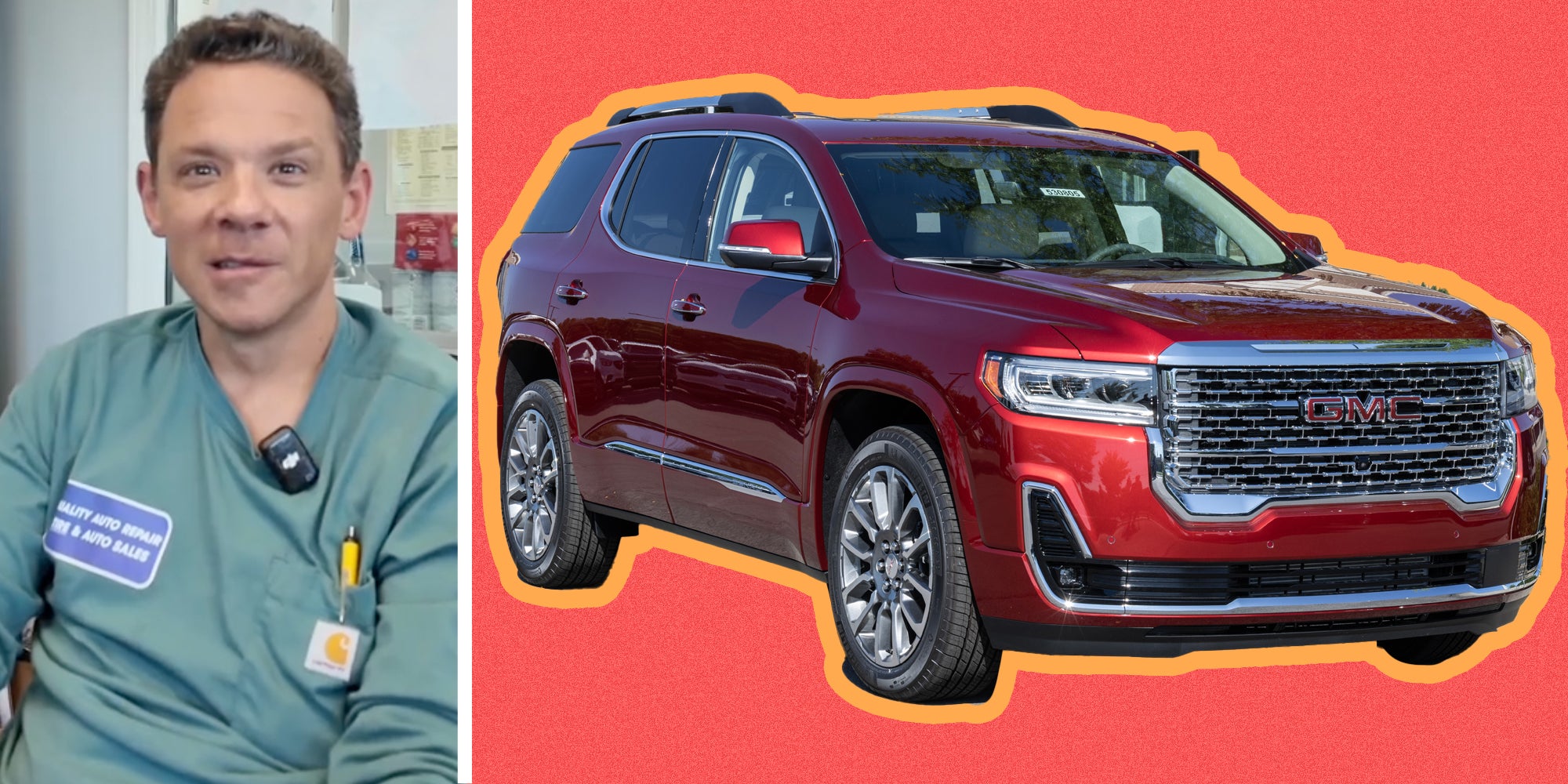 Mechanic talking(l), Suburban truck