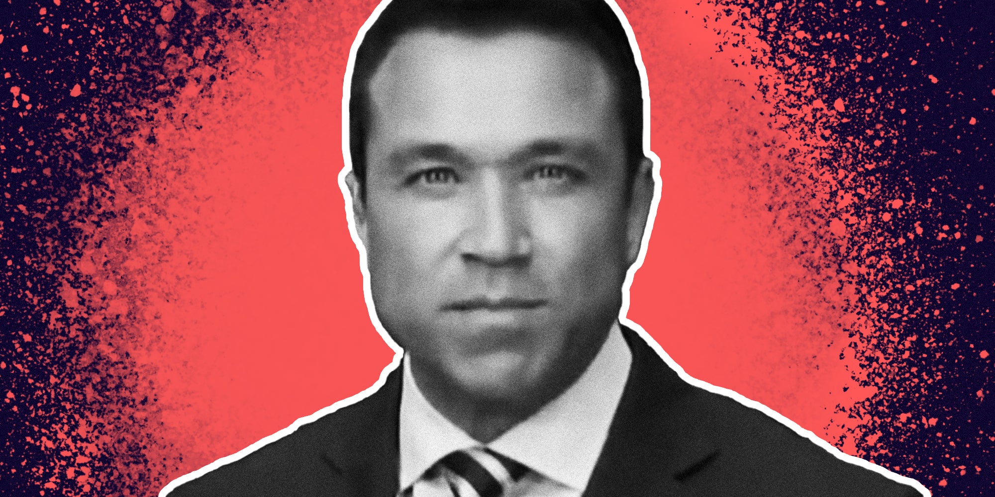 Michael Grim over abstract background