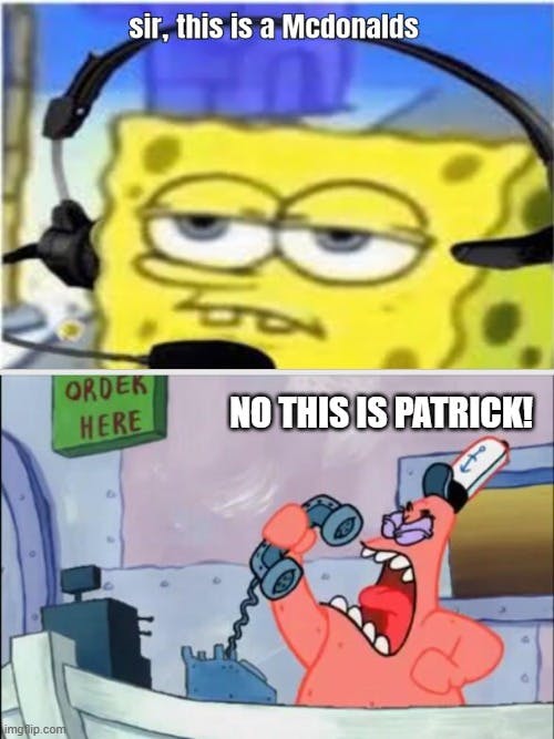 this is a mcdonalds no this is patrick