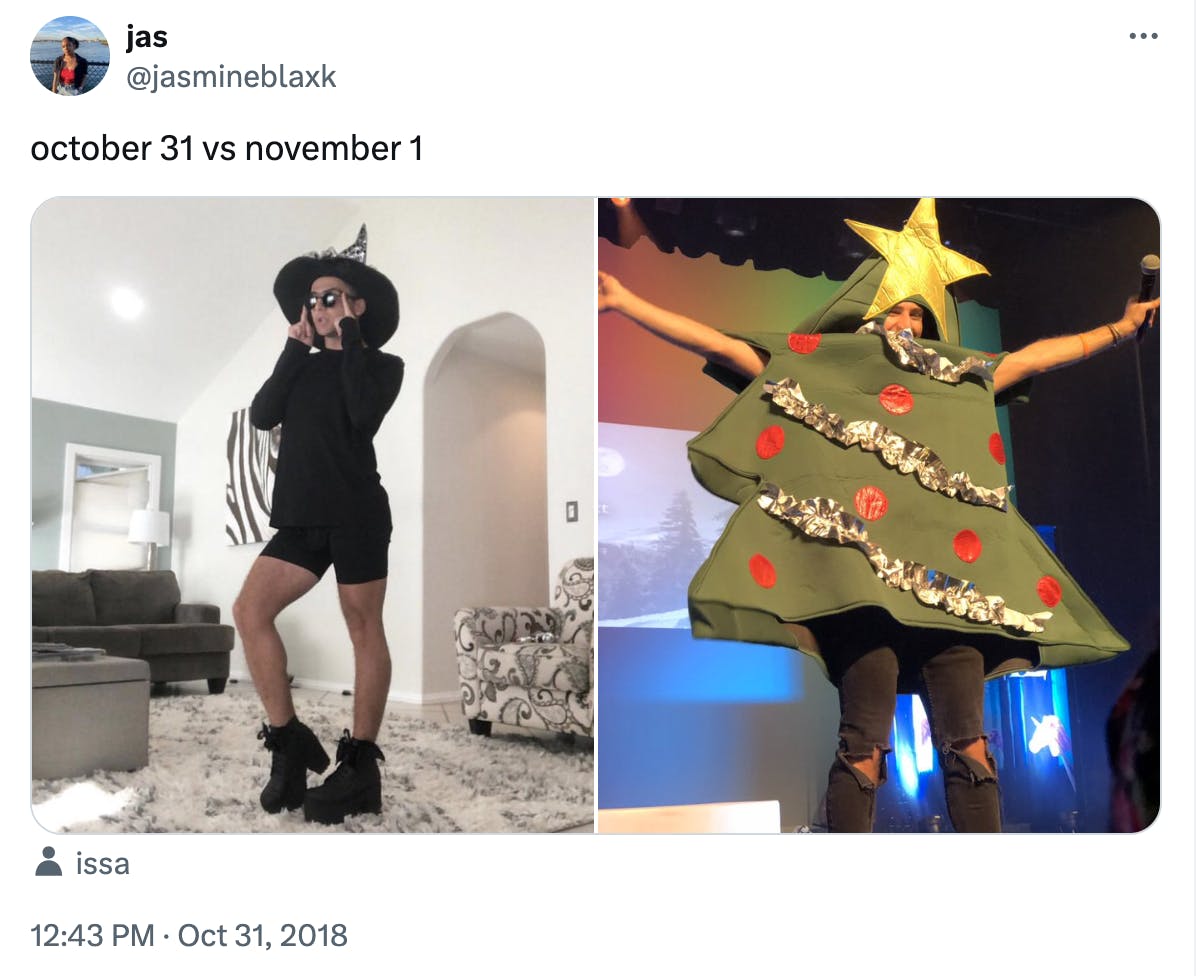 october 31 vs. november 1 meme