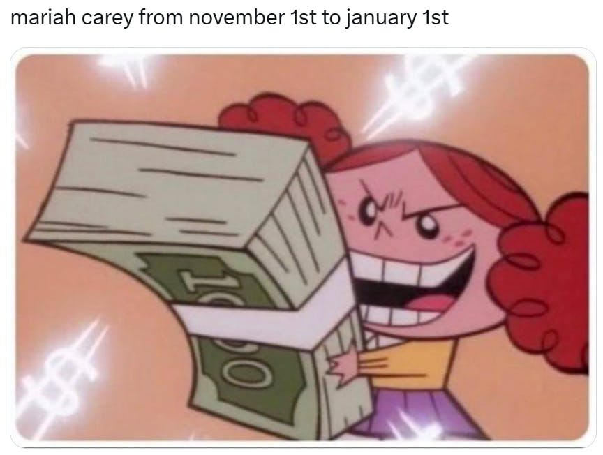 November meme Mariah Carey reference.