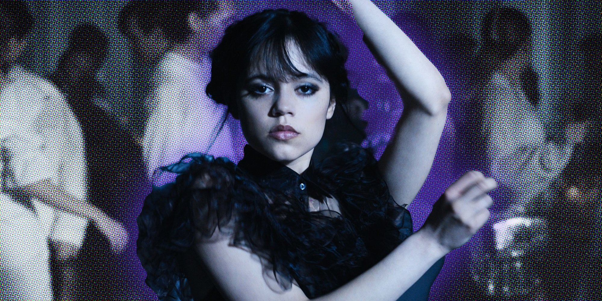 Jenna Ortega dancing as Wednesday Addams