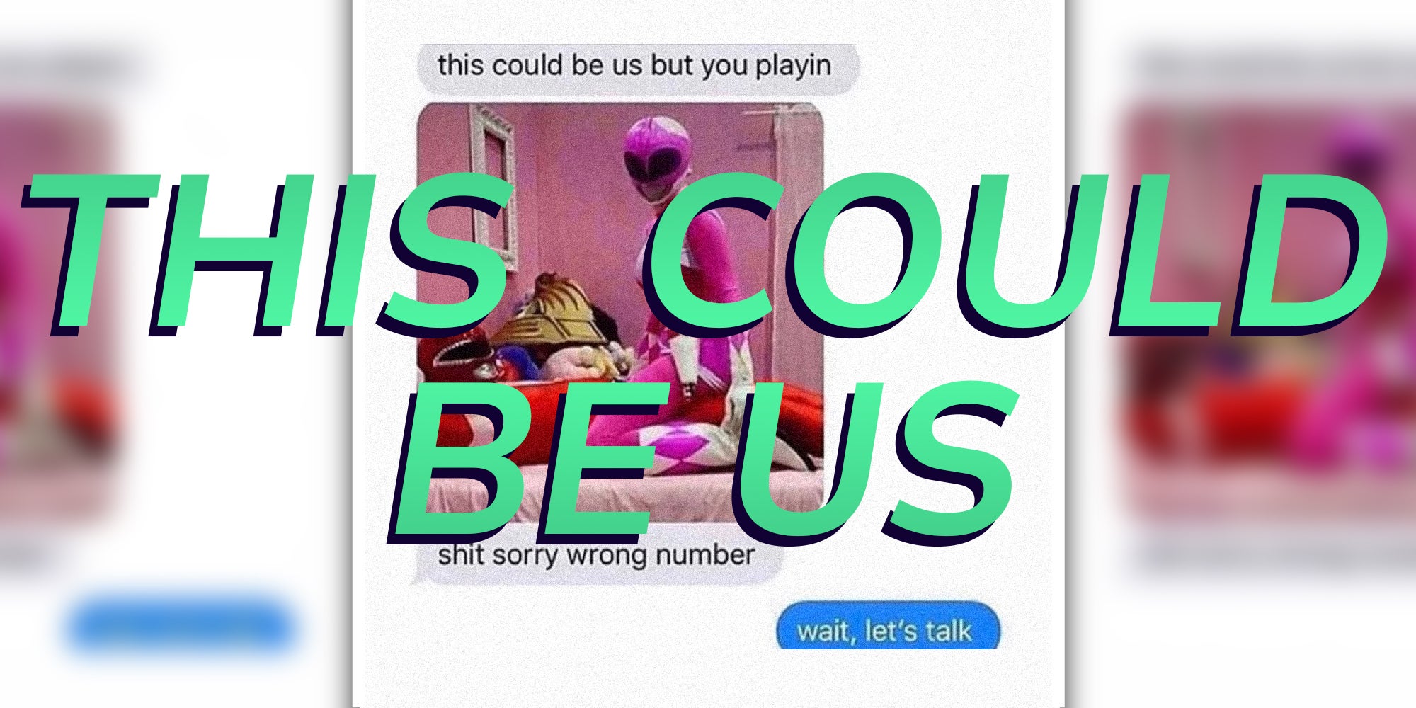 The words 'THIS COULD BE US' over a blurred image of an X post.