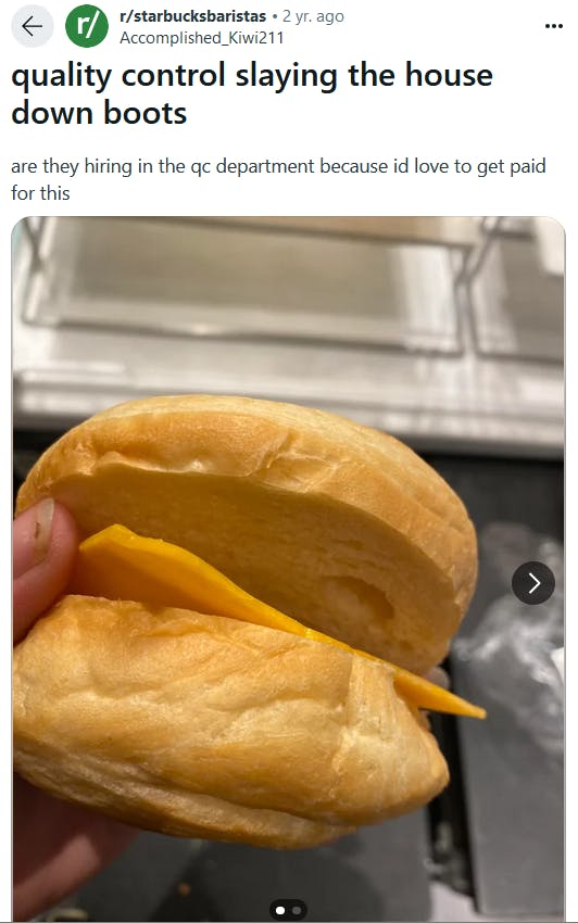 Slay The House Down Boots meme with a photo of a roll with one slice of cheese in between.