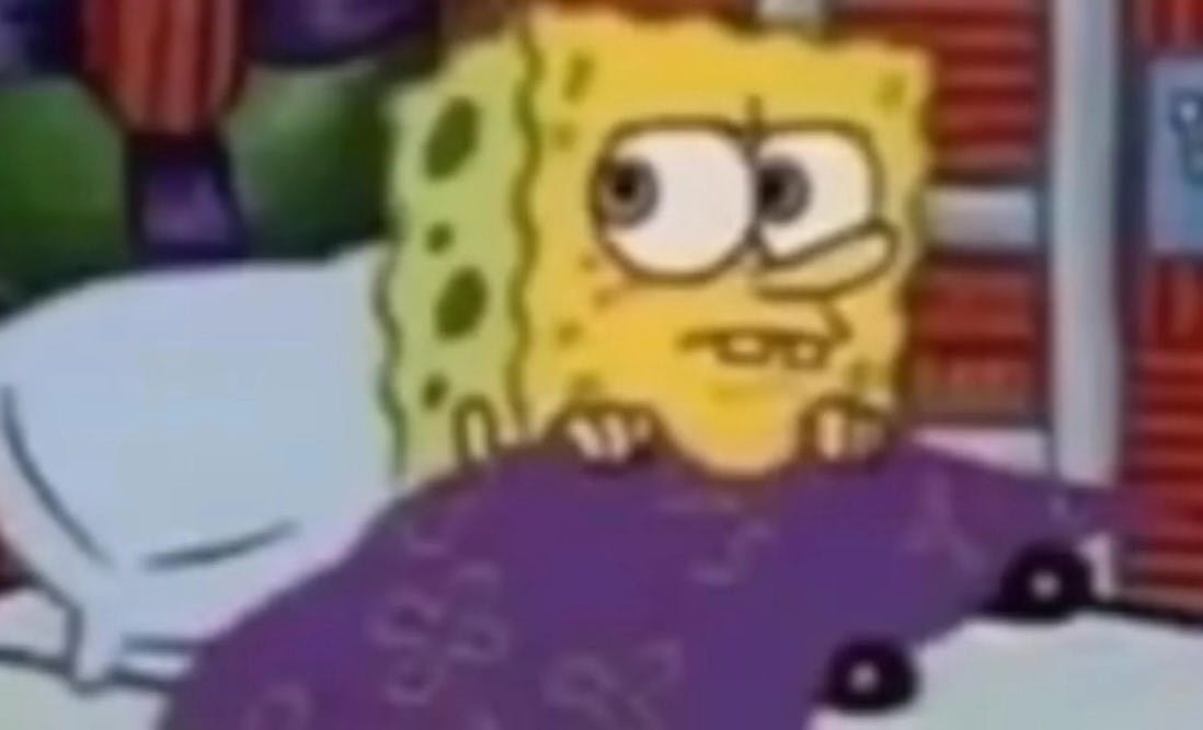 spongebob bed side eye