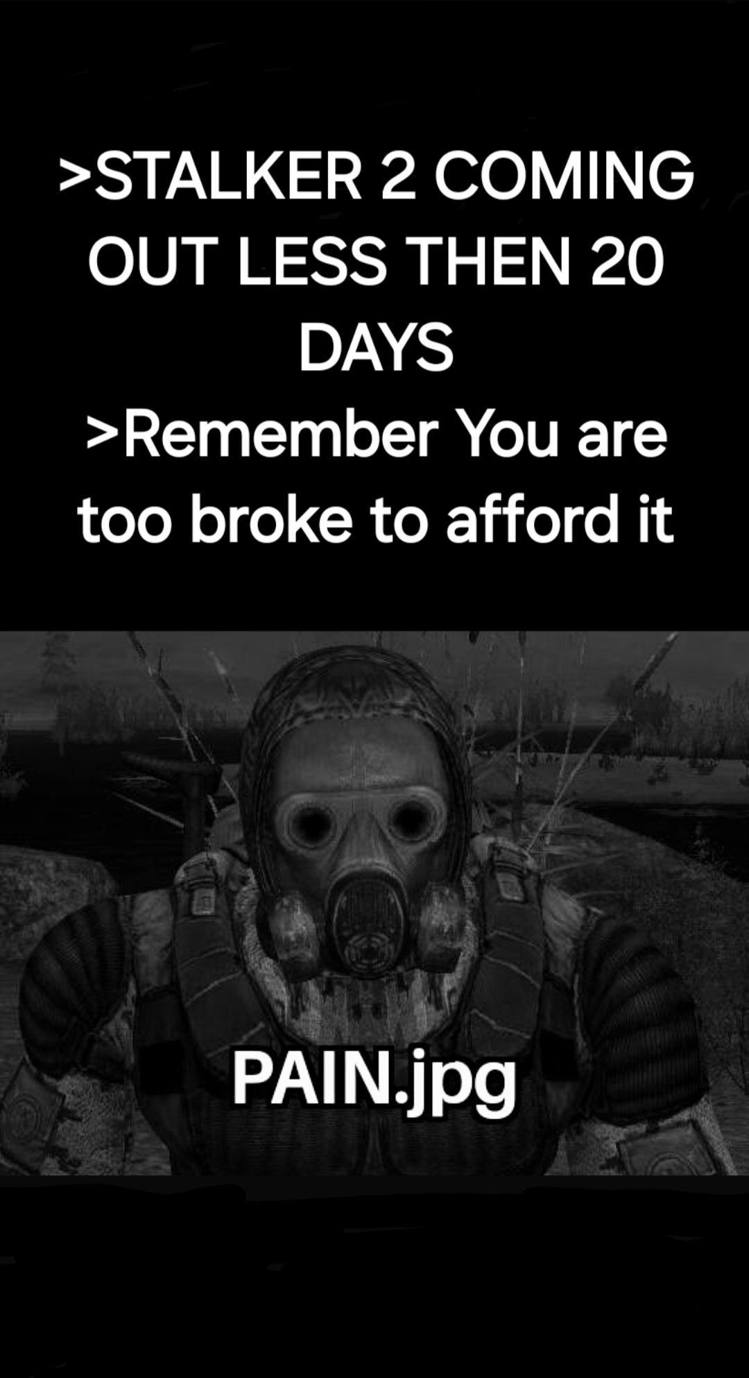 Stalker 2 meme about not being able to afford the game.